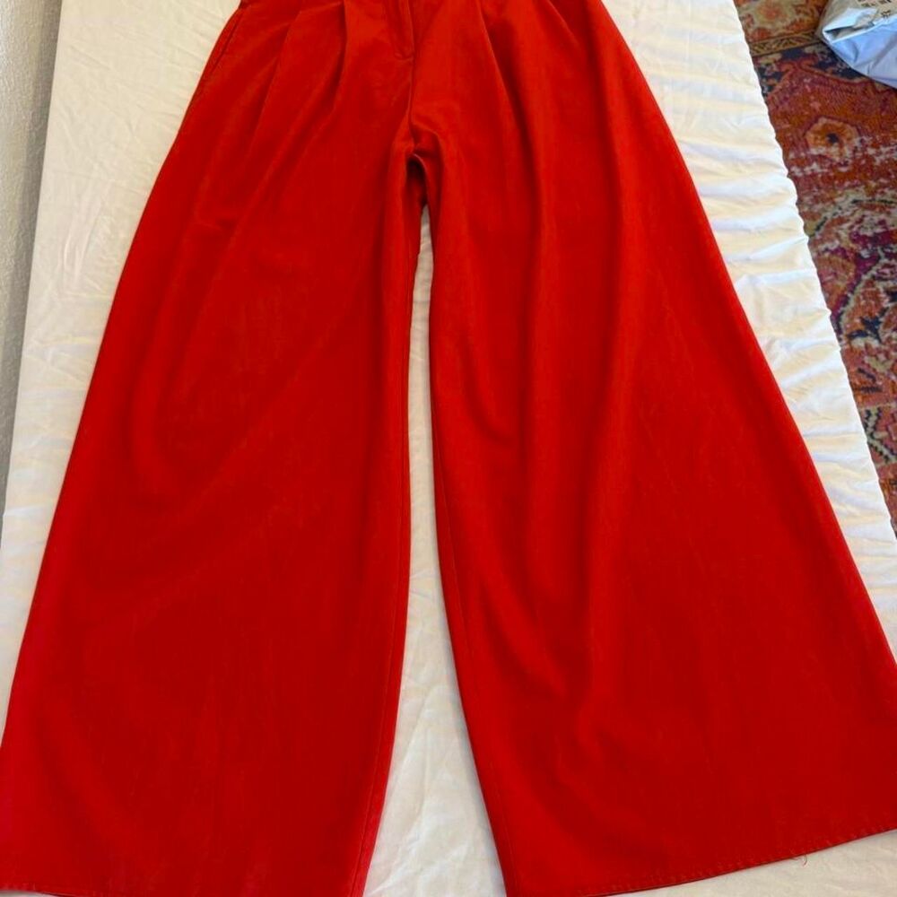 Flying-tomato Women's Red and Orange Trousers